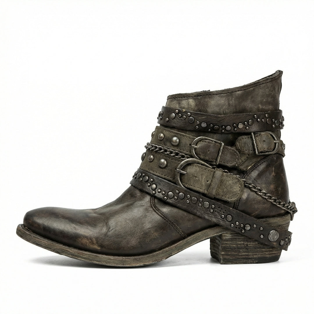 R&B | Dicke Absatzgürtel Ankle Boots