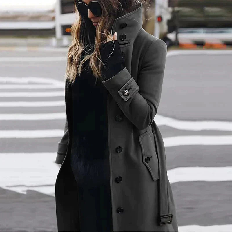R&B | Hoher Kragen Trenchcoat