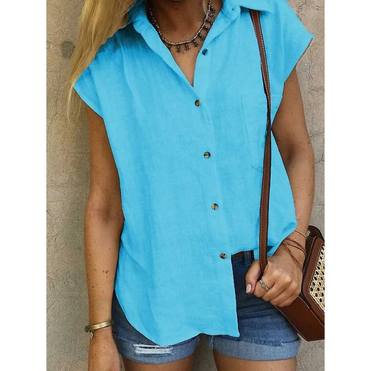 R&B | Baumwollbluse mit Knopfleiste