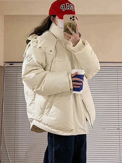 R&B | Steppjacke mit Kapuze und Reißverschluss für Frauen Ideal für die Wintersaison