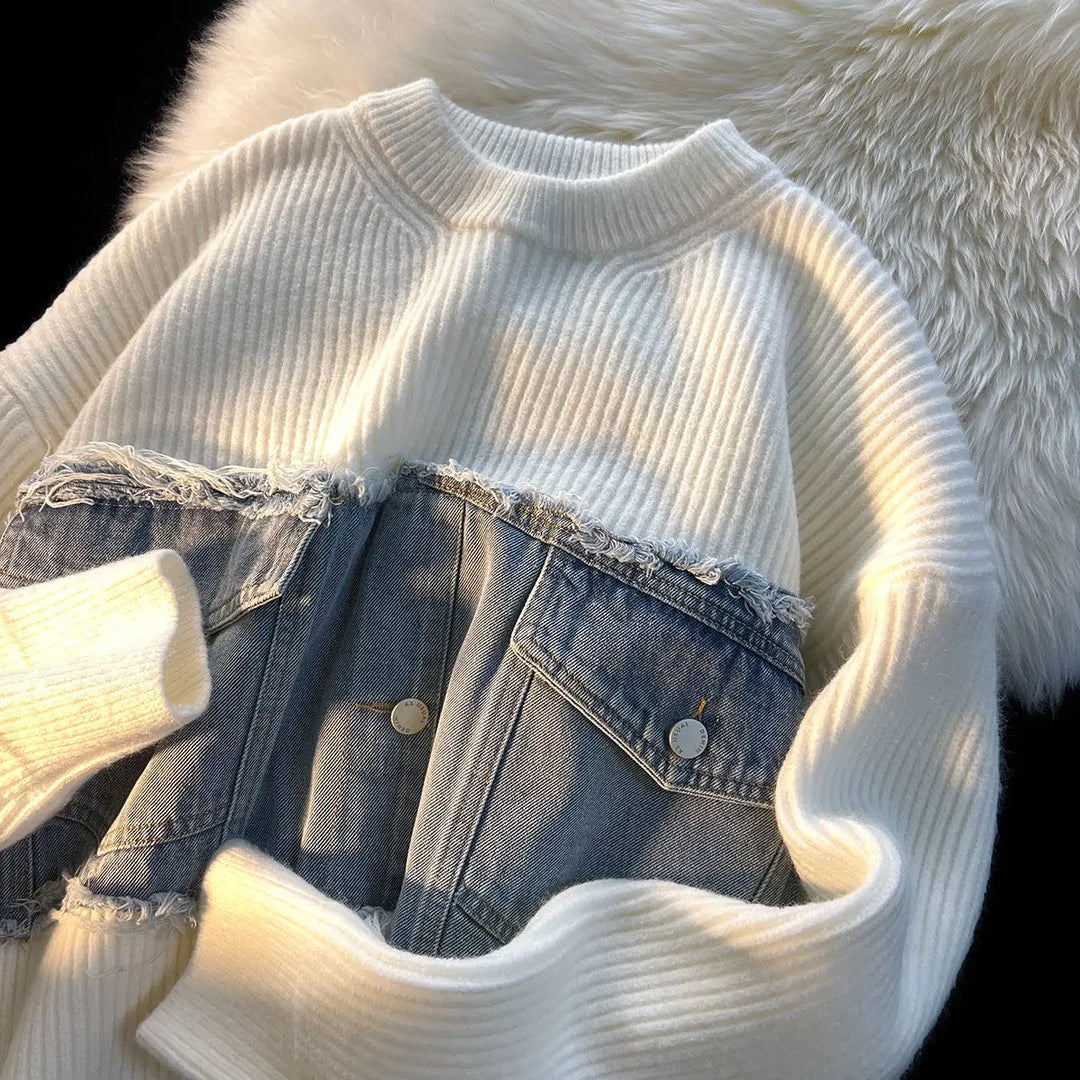 R&B | Denim Patchwork Pullover