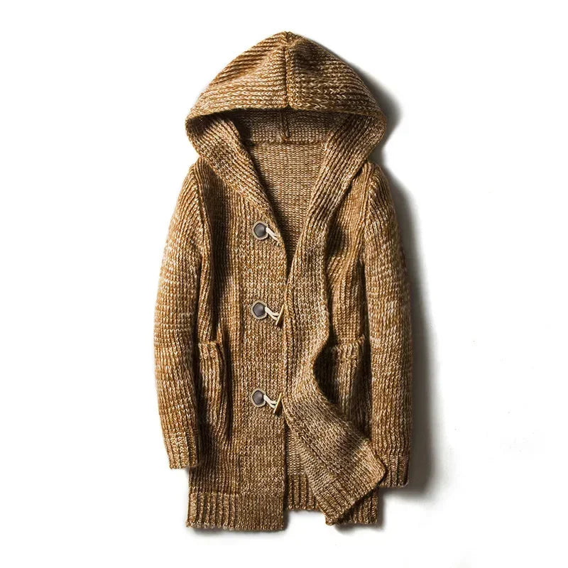 R&B | Grob gestrickte Jacke mit Kapuze für Herren