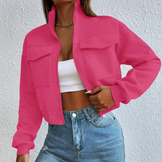 R&B | Stilvolles Zip Up Crop Top
