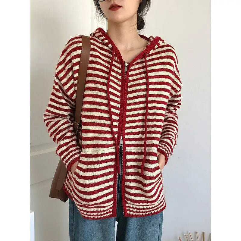 R&B | Gestreifter Kapuzenpullover Pullover