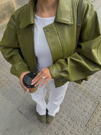 R&B | Trendy Übergröße PU-Lederjacke
