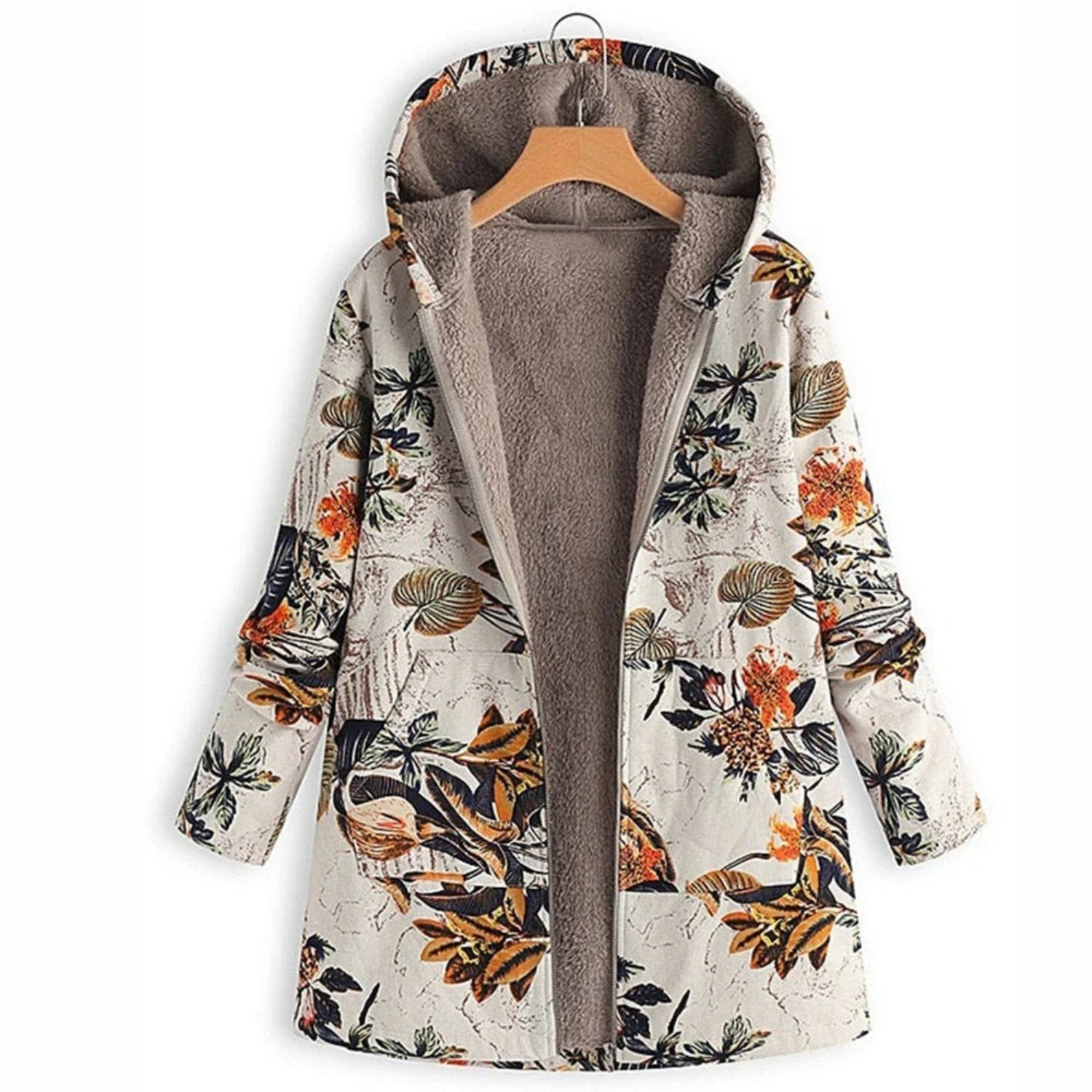 R&B | Warme Damenjacke Mit Blumigem Design