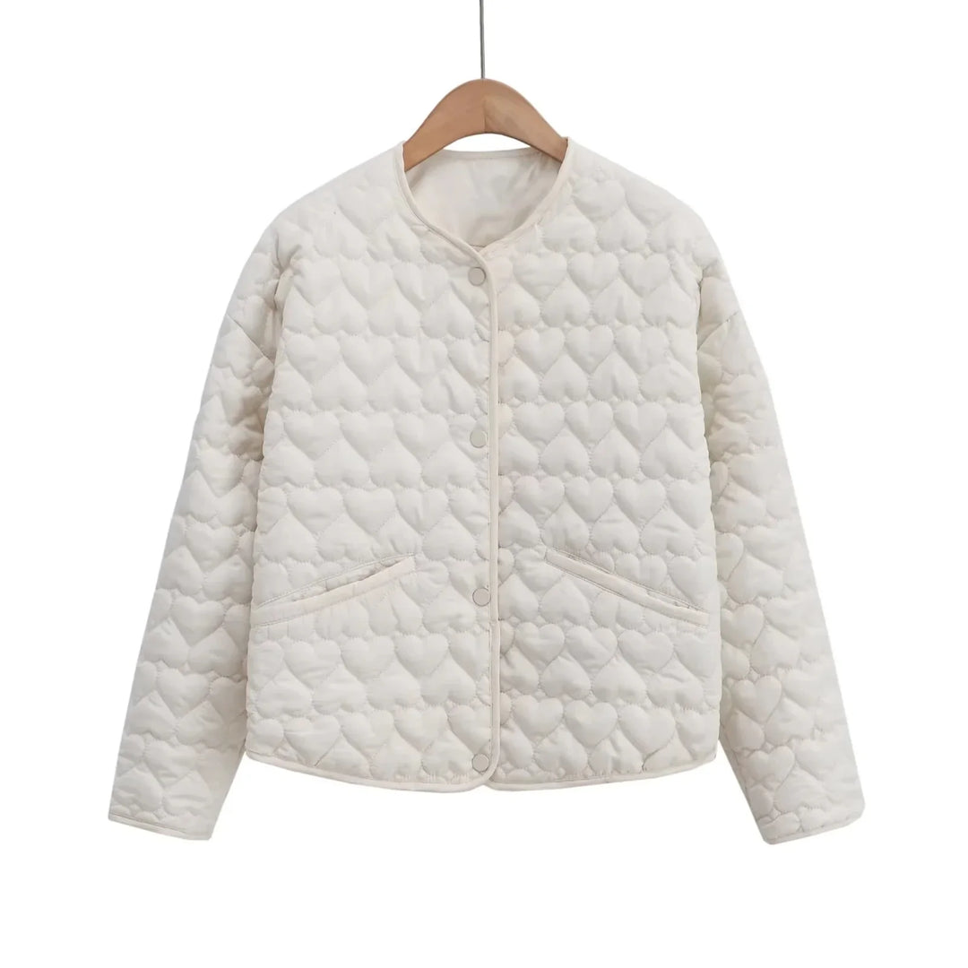 R&B | Steppjacke mit Herzen – Leichter Puffer mit Druckknöpfen
