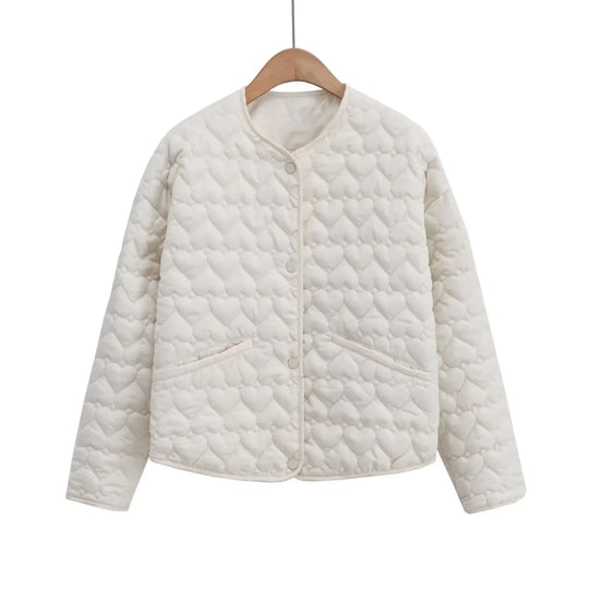 R&B | Steppjacke mit Herzen – Leichter Puffer mit Druckknöpfen