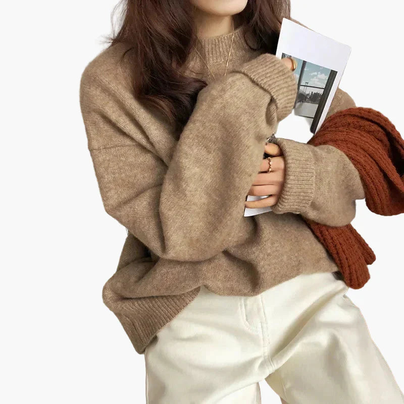 R&B | Oversize Strickpullover Retro-Look Freizeit Herbst Winter