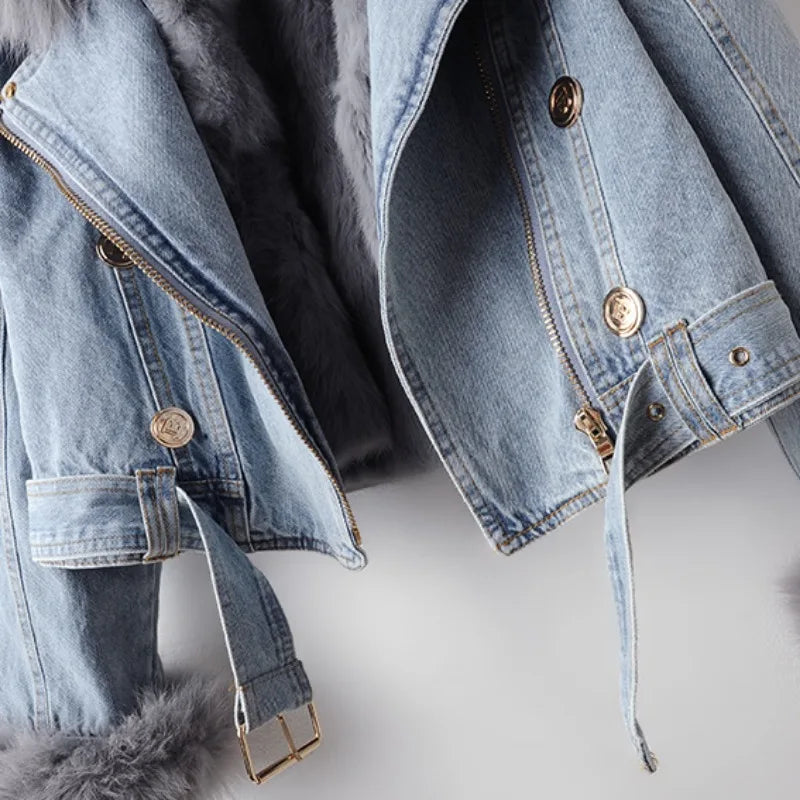 R&B | Damen Jeansjacke mit Paspeln