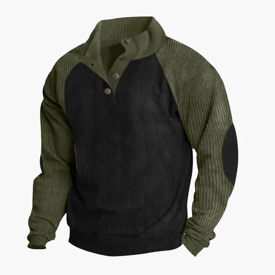 R&B | Freizeitpullover mit Vintage-Raglanstil und Knopfleiste - Ideal für Alltag und Outdoor