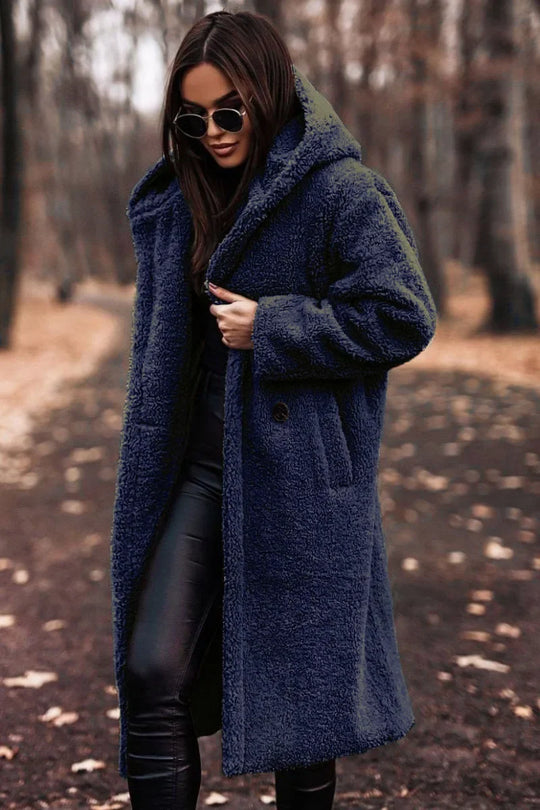 R&B | Damen Winter Kapuze Weich Langer Mantel Warme