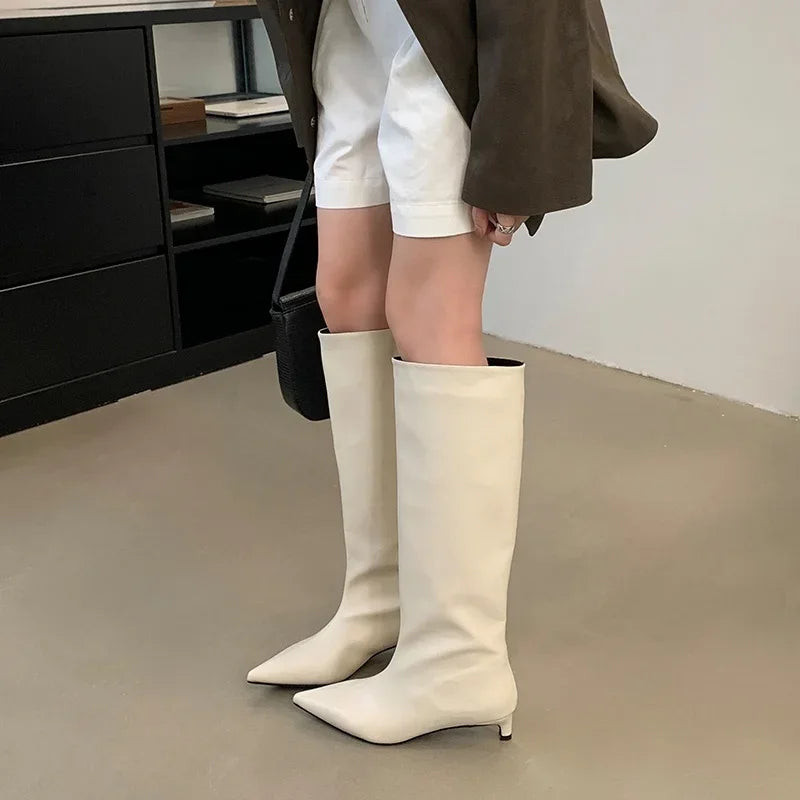 R&B | Knielange Dünne Absatzstiefel