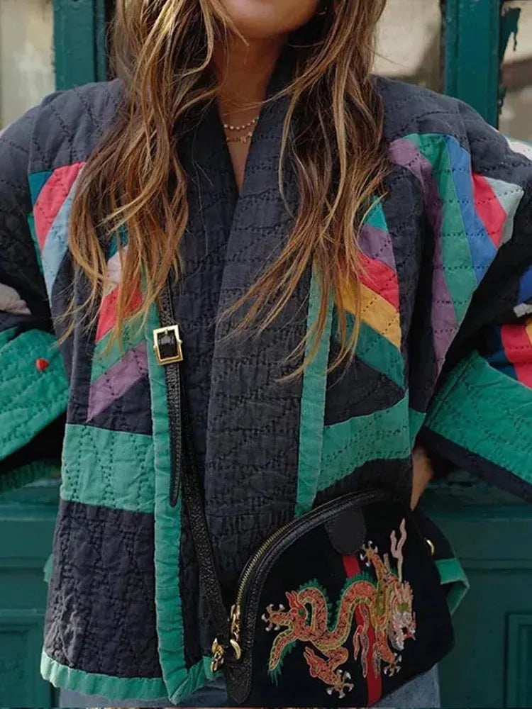 R&B | Gestreifte Gefütterte Jacke