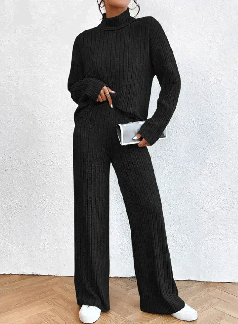 R&B | Gestrickte Hose und Rollkragenpullover für Damen