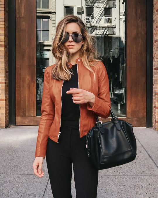 R&B | Damen Slim Fit Lederjacke