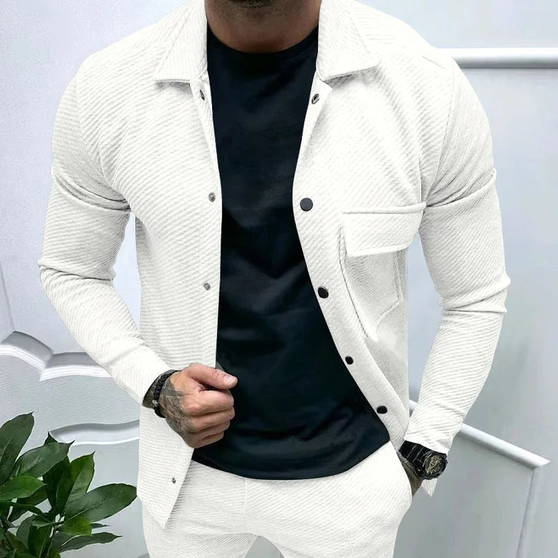 R&B | Klassische Leichtgewicht Shirtjacke Polyester Moderner Komfort