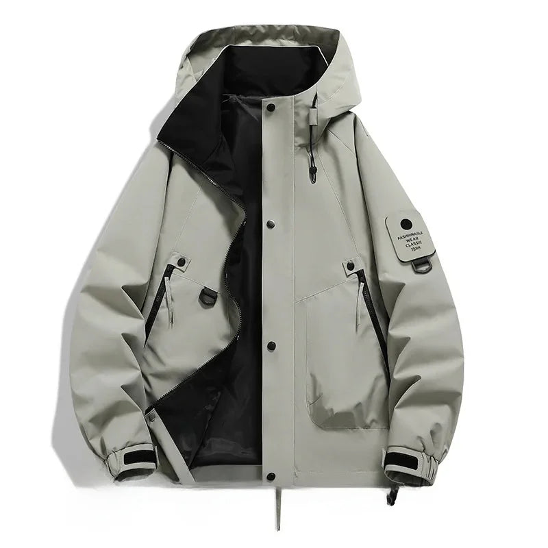 R&B Damen Windbreaker Jacke mit Kapuze und Stehkragen