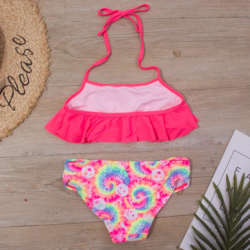 R&B | Neu Falbala Kids BadR&Bekleidung Badeanzug Neuer Druck Mädchen Kid Bikini Set 5 14 Jahre Kinder Bandage Schwimmanzug Strandbekleidung A247