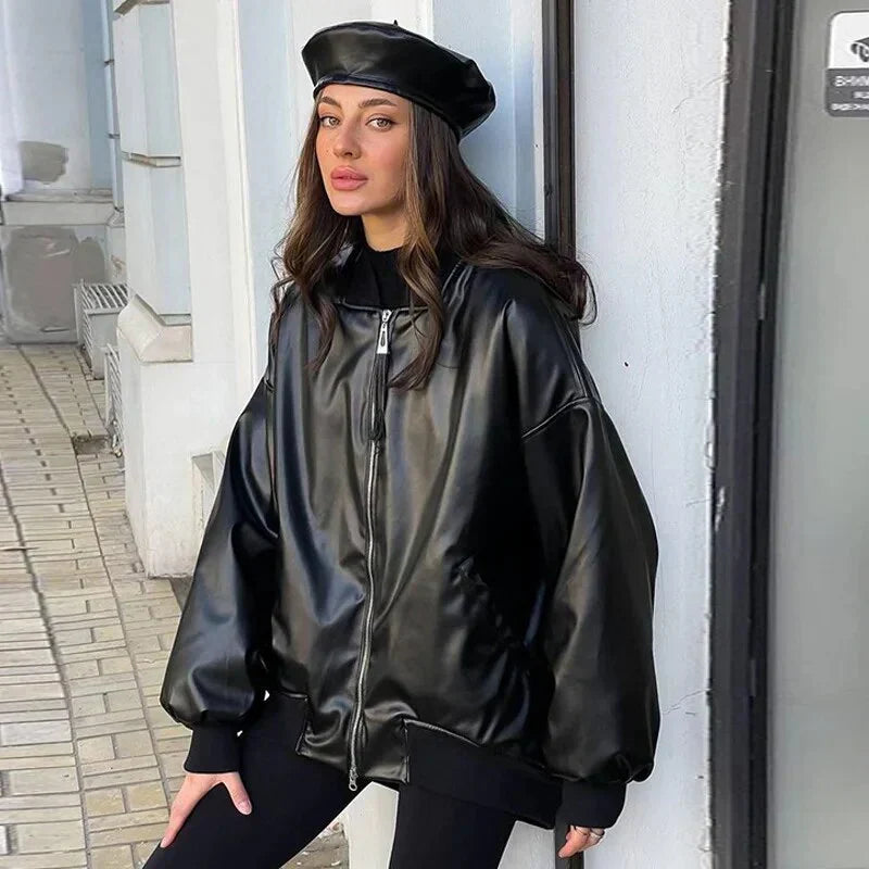 R&B | Weit Geschnittene Lederjacke für Motorrad