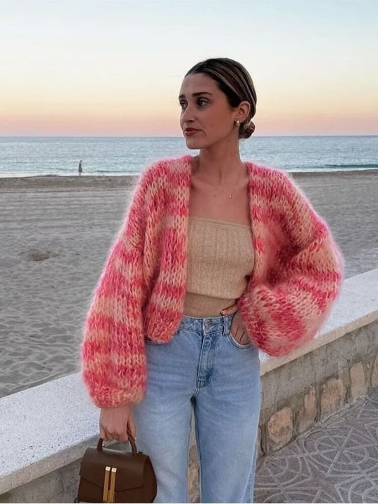 R&B - Gestreifter offener Pullover