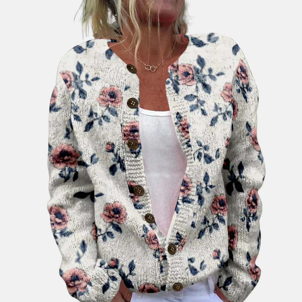 R&B | Schickes Rosenmuster Cardigan