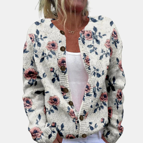 R&B | Schickes Rosenmuster Cardigan