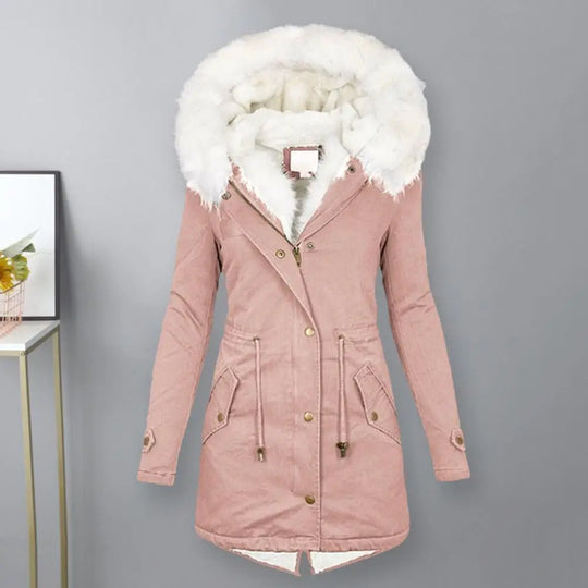 R&B | Parka Mantel - Lange Länge - Kunstfellkapuze - Warm Gepolstert - Reißverschlussverschluss