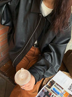 R&B | Weinlese Lederjacke