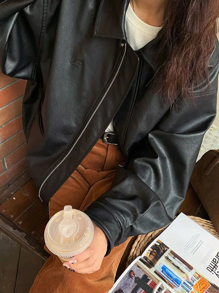 R&B | Weinlese Lederjacke