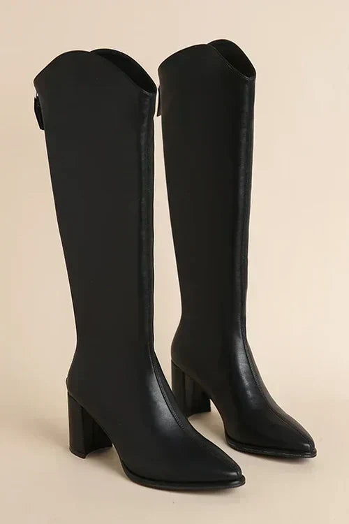 R&B | Spitzer Zehen Mid-Calf Stiefel