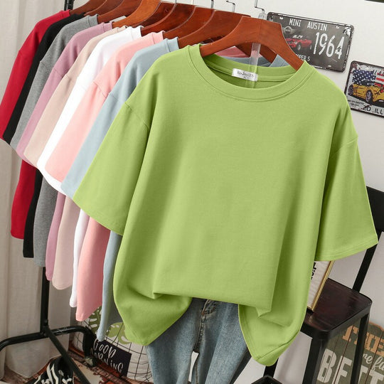 R&B | Oversized Baumwoll-Basic-T-Shirt für Damen