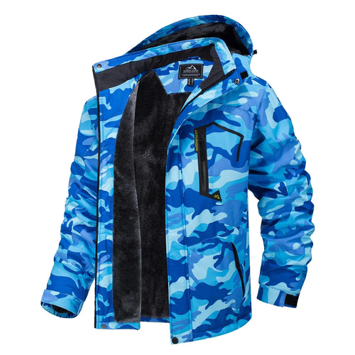 R&B | Dicke Kapuzen Camo Skijacke