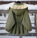 R&B | Baumwolljacke Drapierter Kragen Lässige Passform Jacke