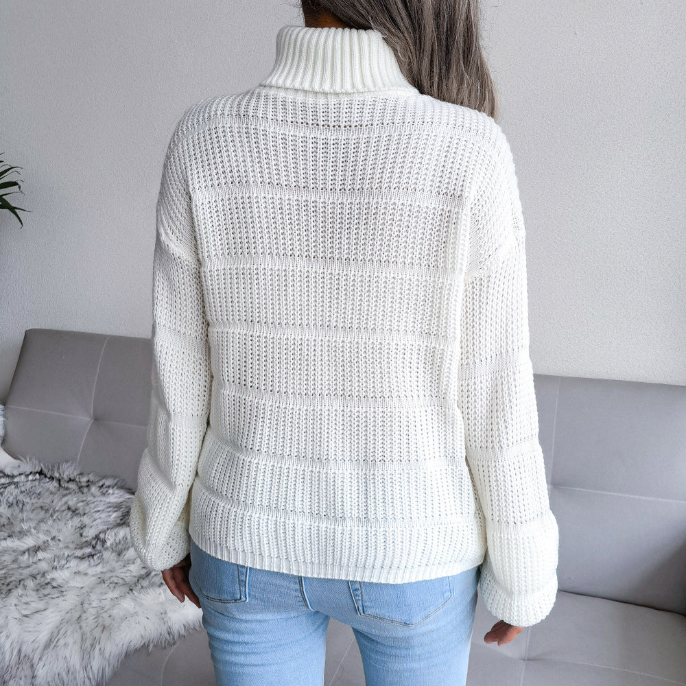 R&B | Rollkragenpullover - Gemütliches Weißes Strick mit Rollkragen