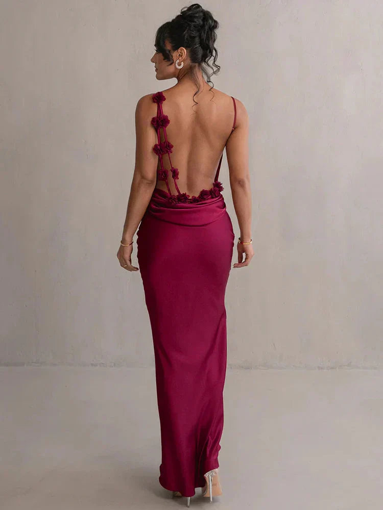 R&B | Satin Kleid mit Blumen
