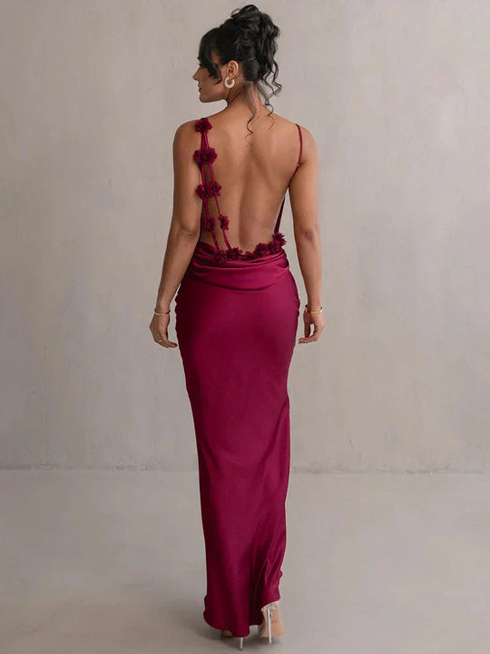 R&B | Satin Kleid mit Blumen