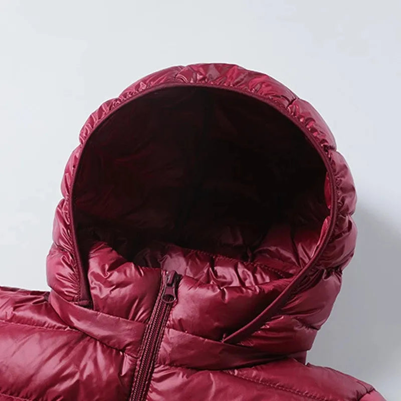R&B | Lange Leicht Gepolsterte Jacke mit Abnehmbarem Kapuze für Frauen Ideal für Den Winter