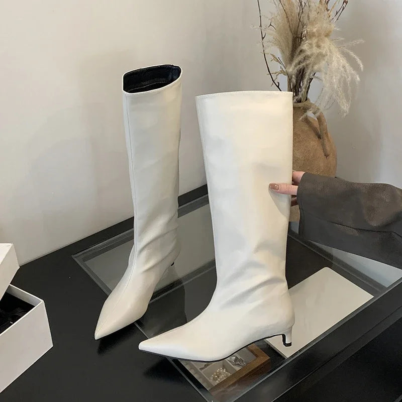 R&B | Knielange Dünne Absatzstiefel
