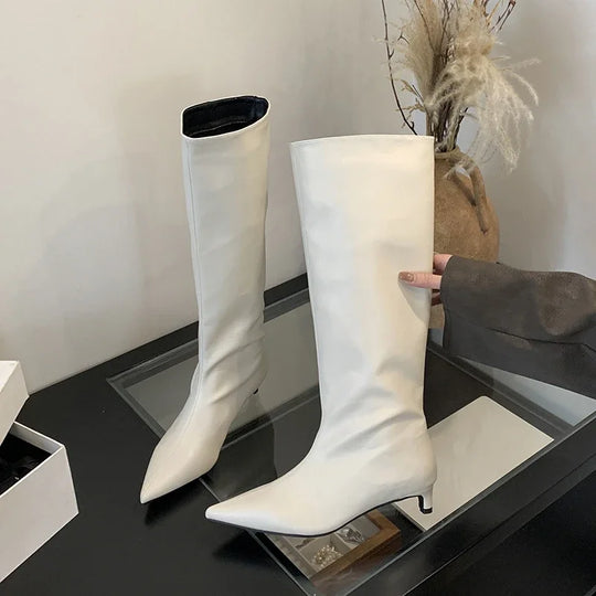 R&B | Knielange Dünne Absatzstiefel