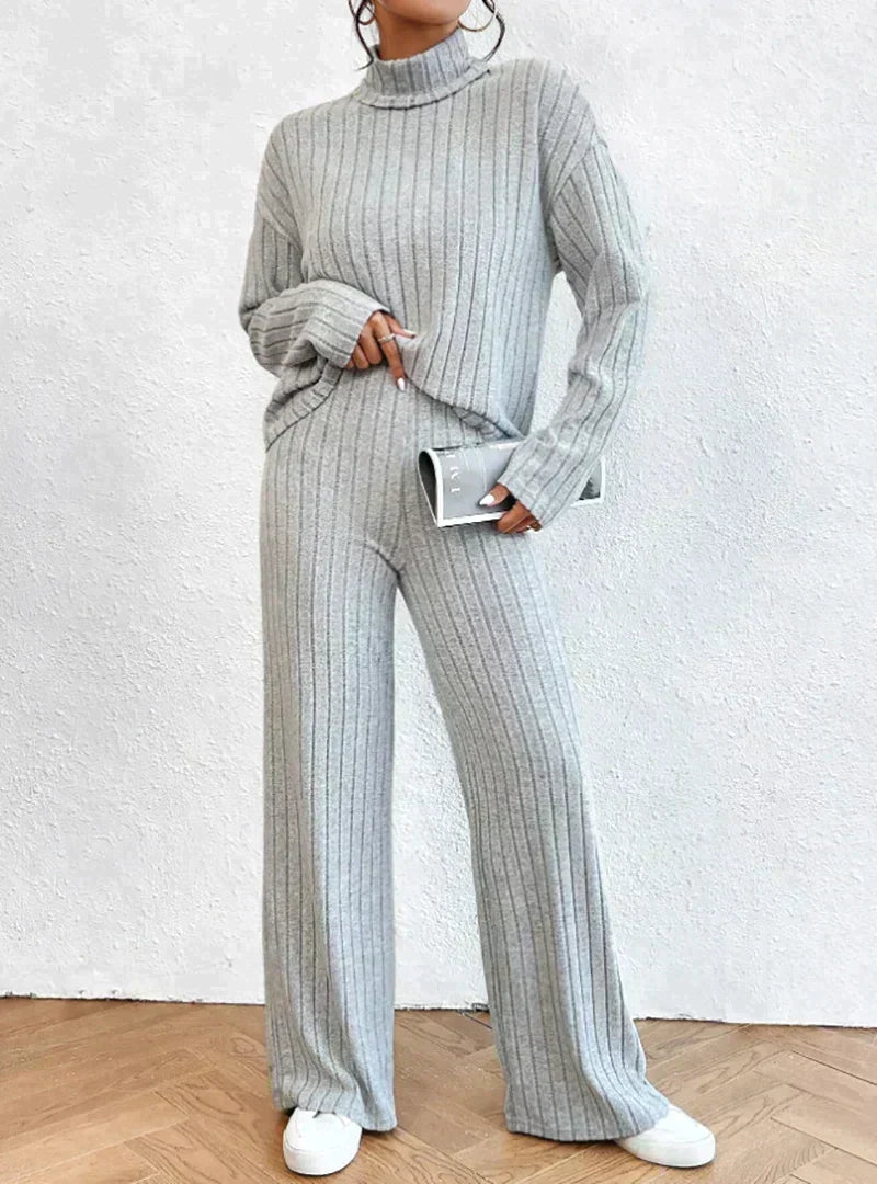 R&B | Gestrickte Hose und Rollkragenpullover für Damen