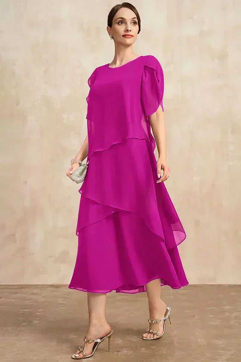 R&B | Plus Size Gestuftes Midi Kleid