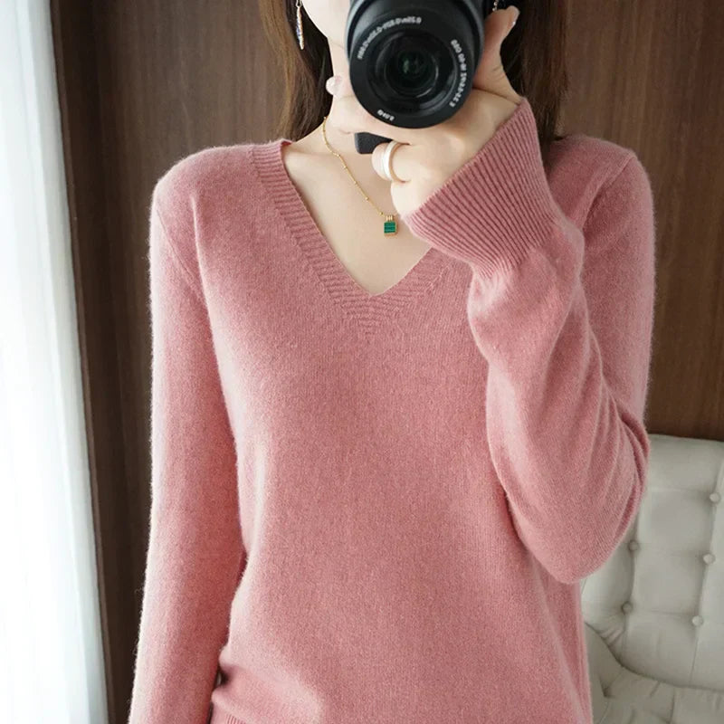 R&B | Pullover - Bequemer V-Ausschnitt Pullover