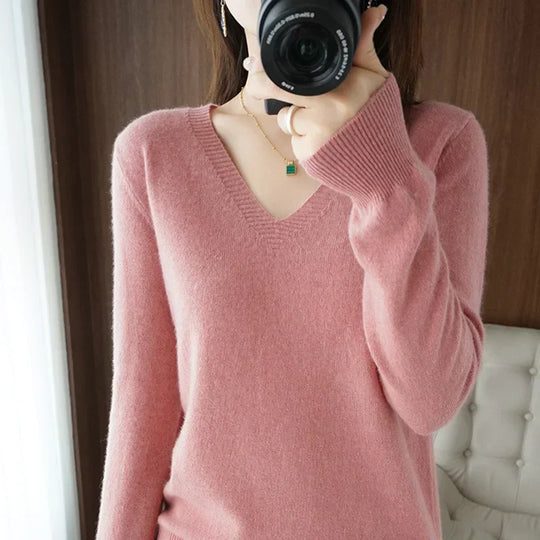 R&B | Pullover - Bequemer V-Ausschnitt Pullover