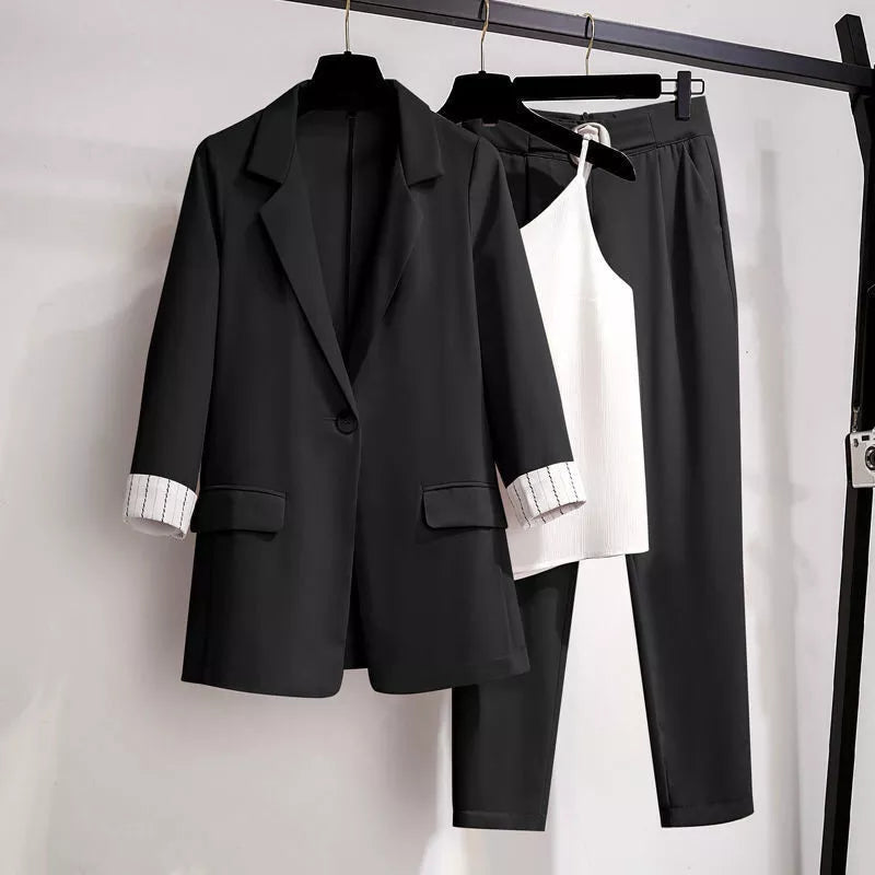 R&B | Eleganter Dreiteiliger Anzug In Übergröße für Damen