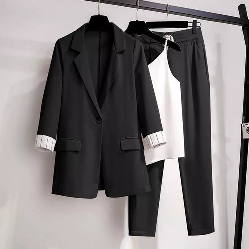 R&B | Eleganter Dreiteiliger Anzug In Übergröße für Damen