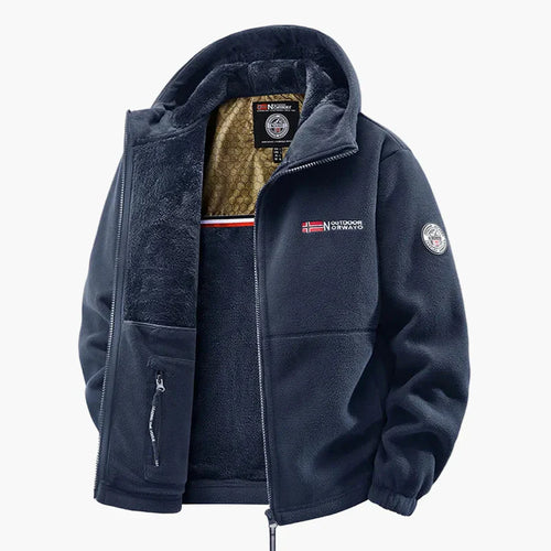 R&B | Outdoor-Fleecejacke mit Kapuze - Skandinavischer Stil für Winter & Freizeit