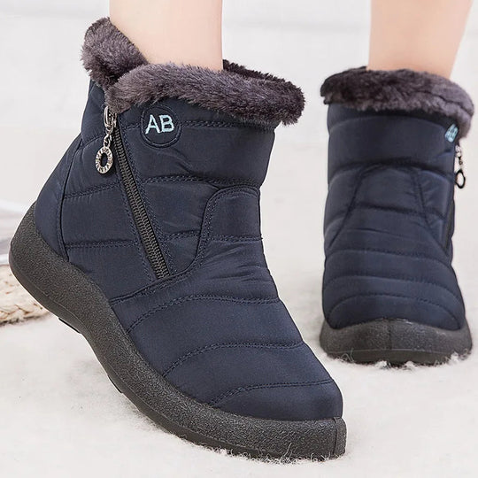 R&B | Schneestiefel Knöchelhoch Wasserabweisend Plüsch Futter Gepaßt Seitenreißverschluss