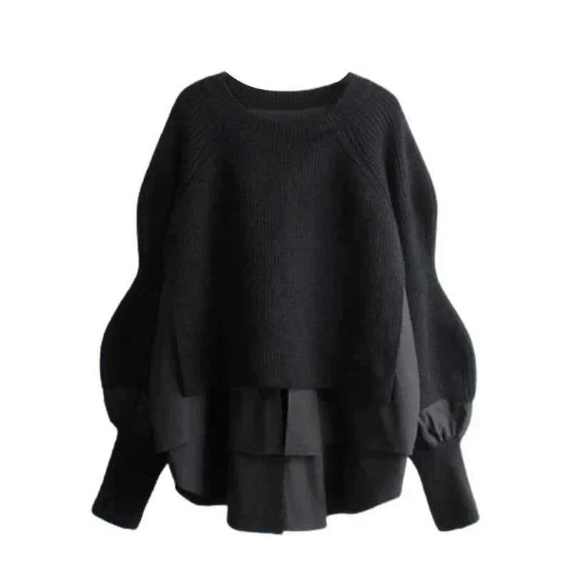 R&B | Weinlese Rundhals Gestrickter Frauenpulli