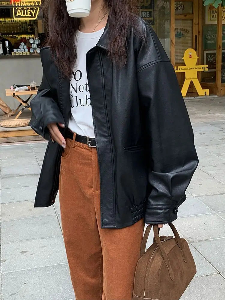 R&B | Weinlese Lederjacke